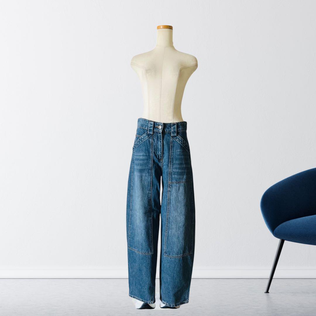 9万 新品 CO デニム　ハイウエスト パッチ バルーン デニム パンツ 25