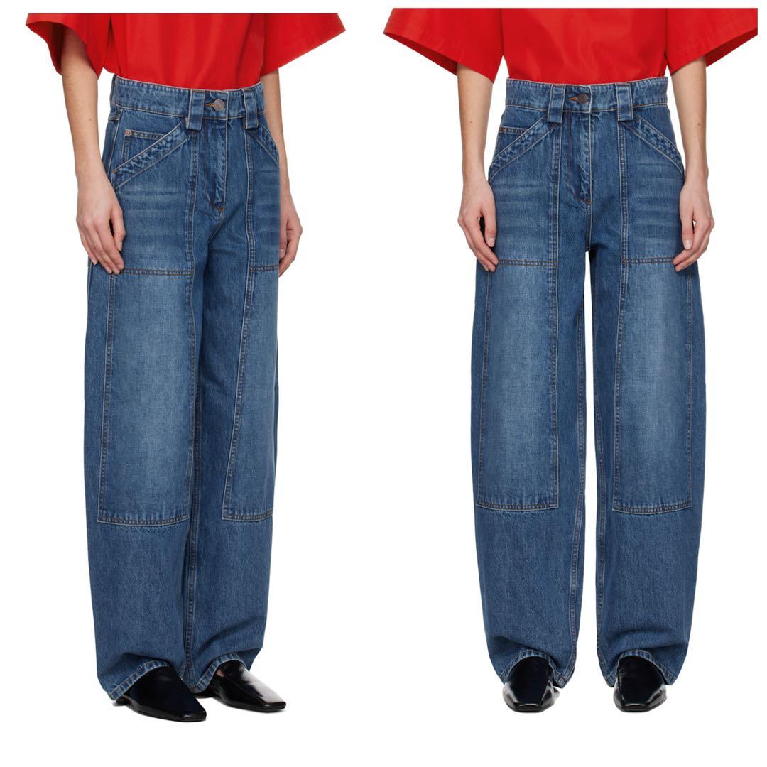 9万 新品 CO デニム　ハイウエスト パッチ バルーン デニム パンツ 25