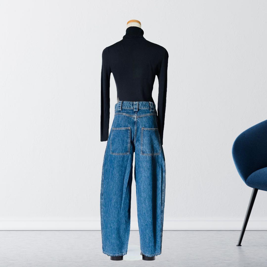 9万 新品 CO デニム　ハイウエスト パッチ バルーン デニム パンツ 25