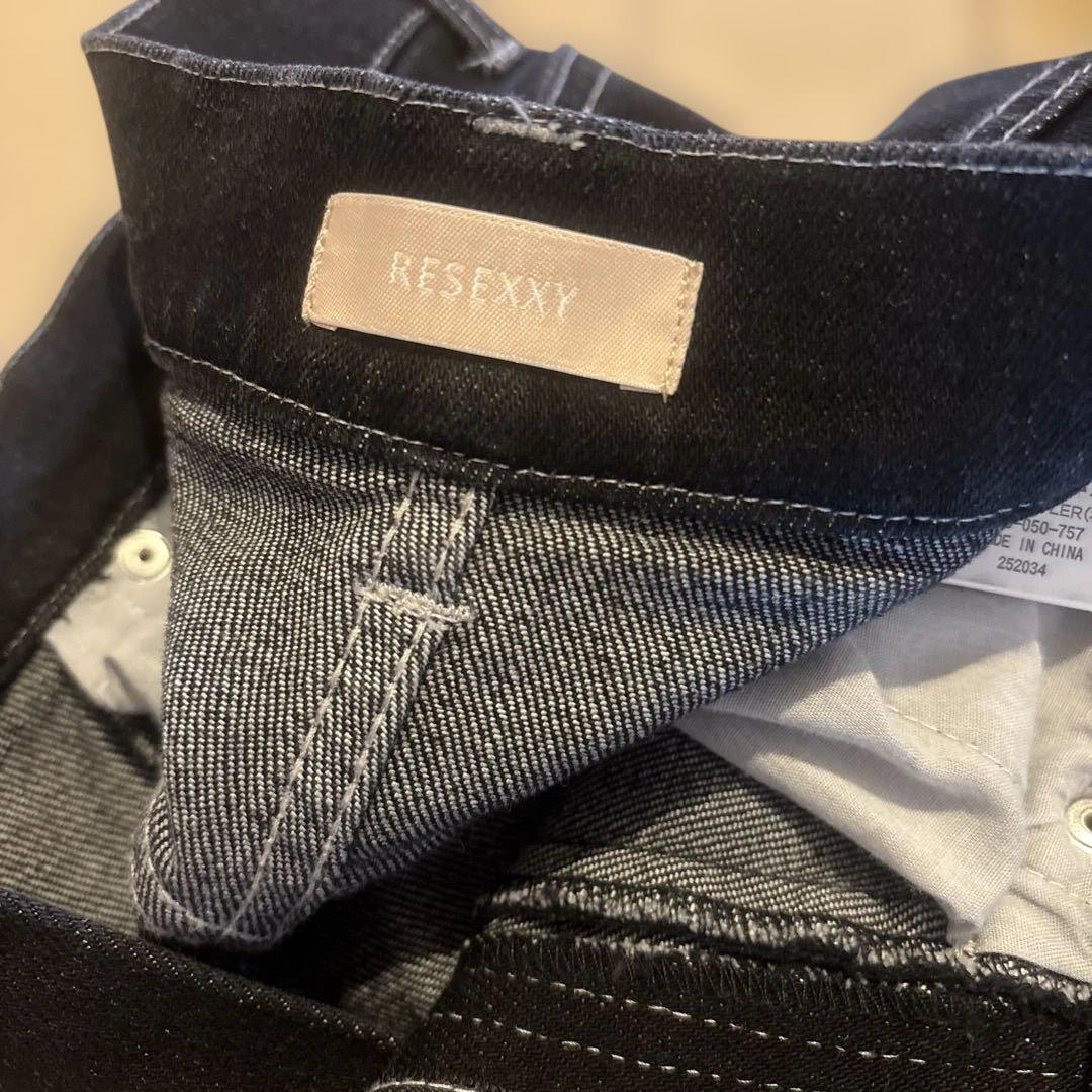 RESEXXY カットアウトリボンデニムパンツ ブラック S
