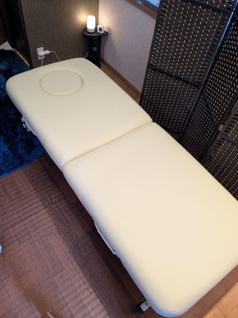 【美品】ネチュラ☆フラットメモリー施術ベット エステ/リラク バニラ色