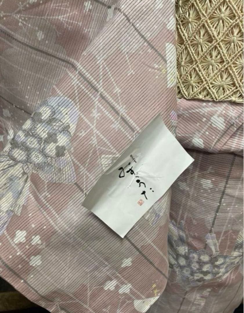 ブランド金子みすゞ 上品な大人の金魚柄綿絽単衣お着物　浴衣 絞り帯プレゼント付き