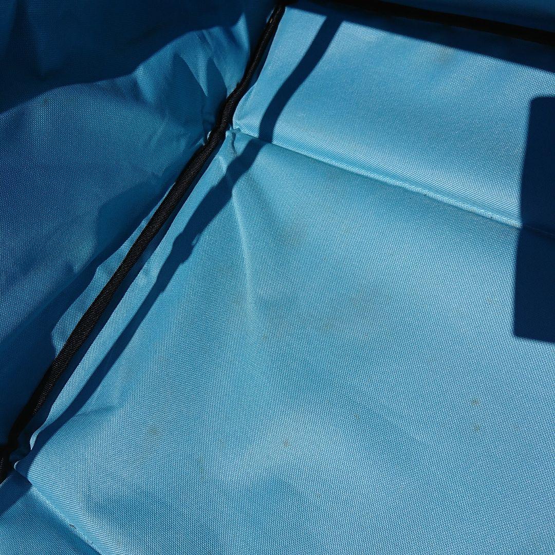 大型折りたたみキャリーカート 水色 オプション アルミロールテーブル付き