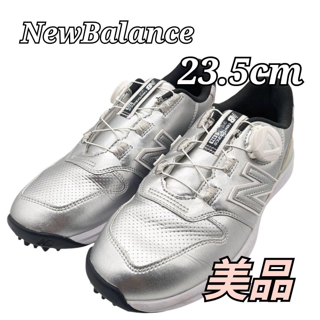 極美品 New Balance シルバー ゴルフシューズ　23.5cm