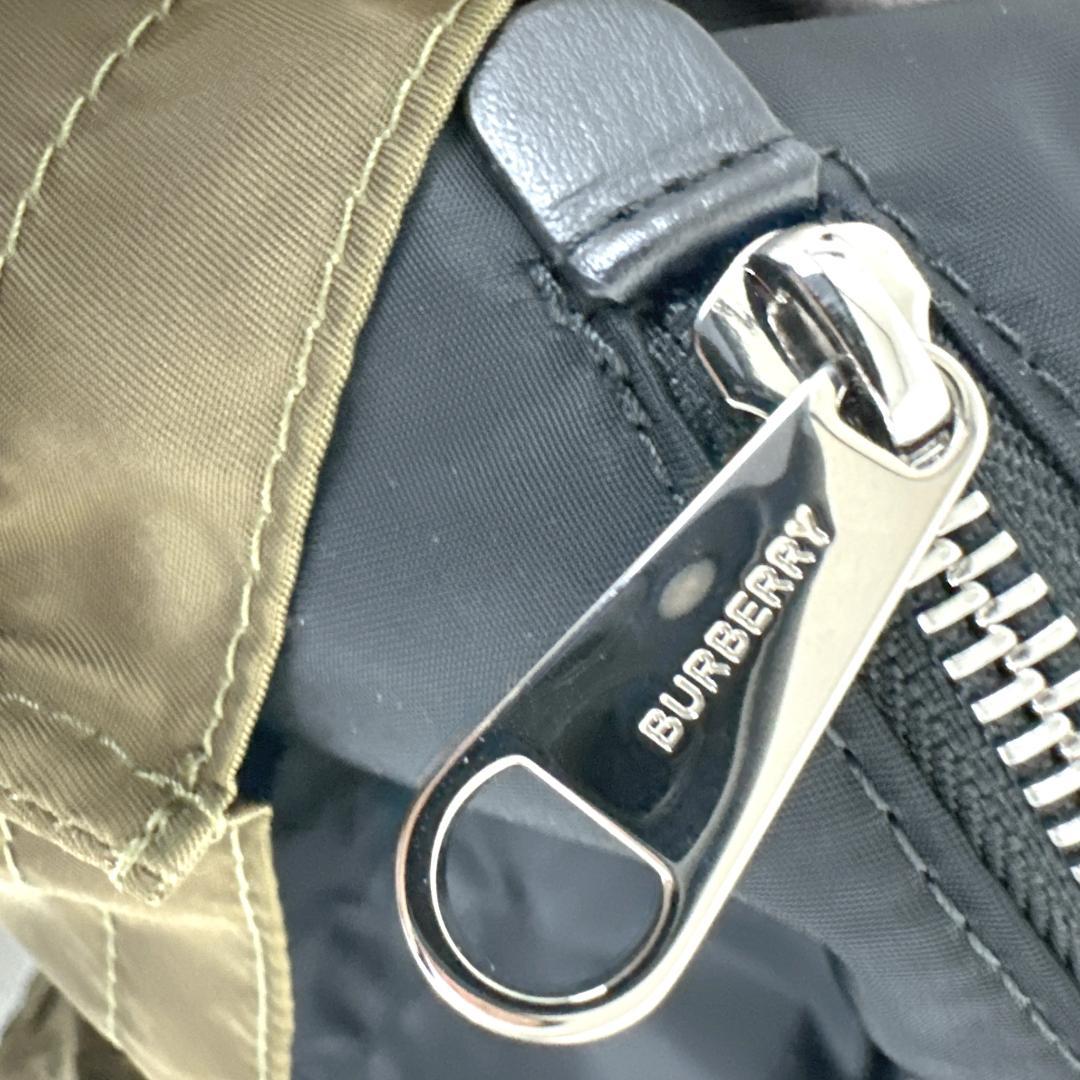 BURBERRY バーバリー トートバッグ ロゴプリント ナイロン カーキ