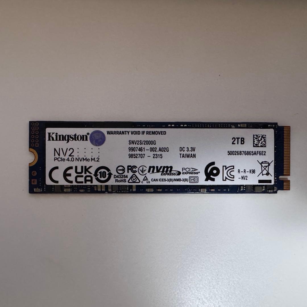 Kingston SSD 2TB M.2 NVMe Gen4【健康度99%】