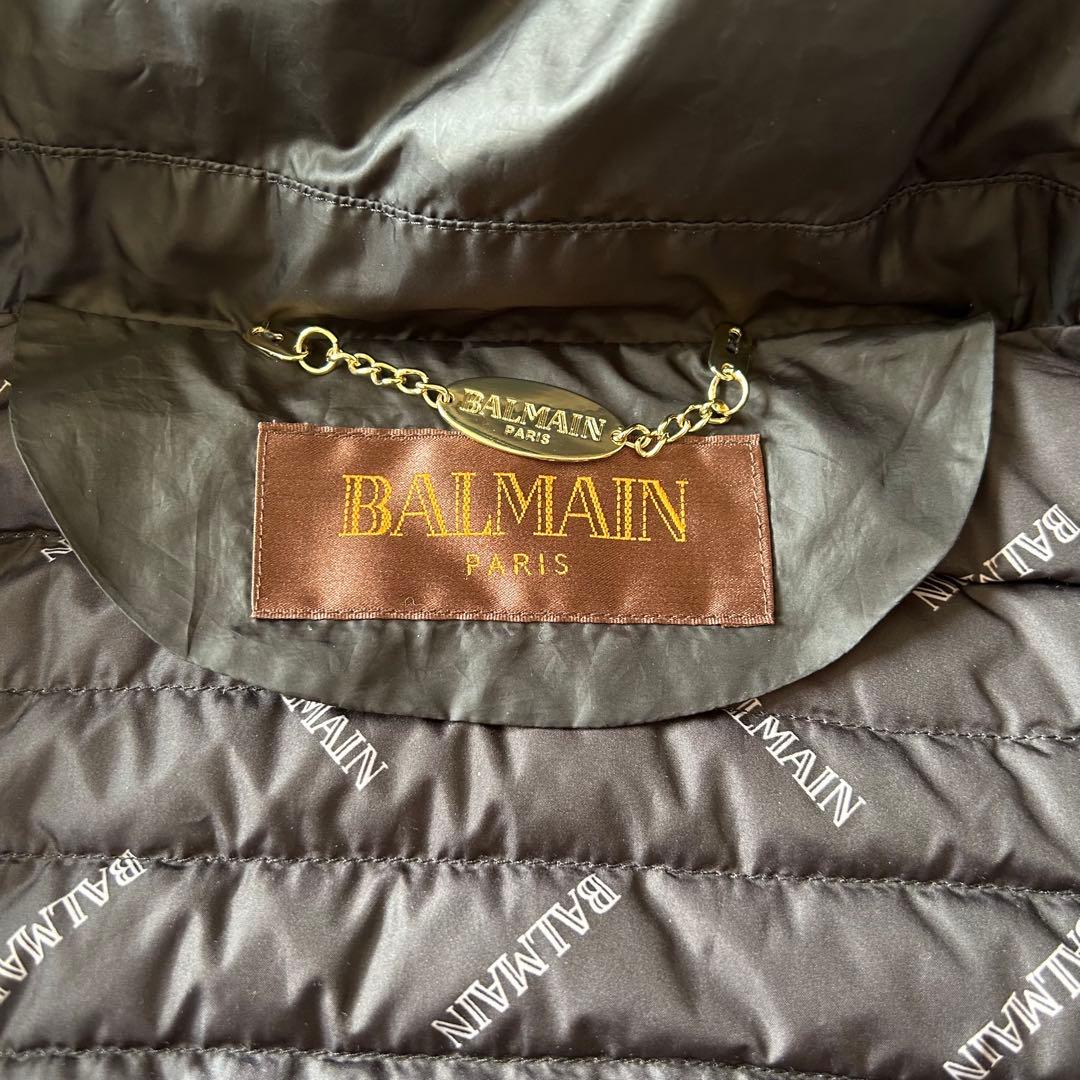 BALMAIN ダウンコート ブルーフォックスファー ダウン95% ブラック