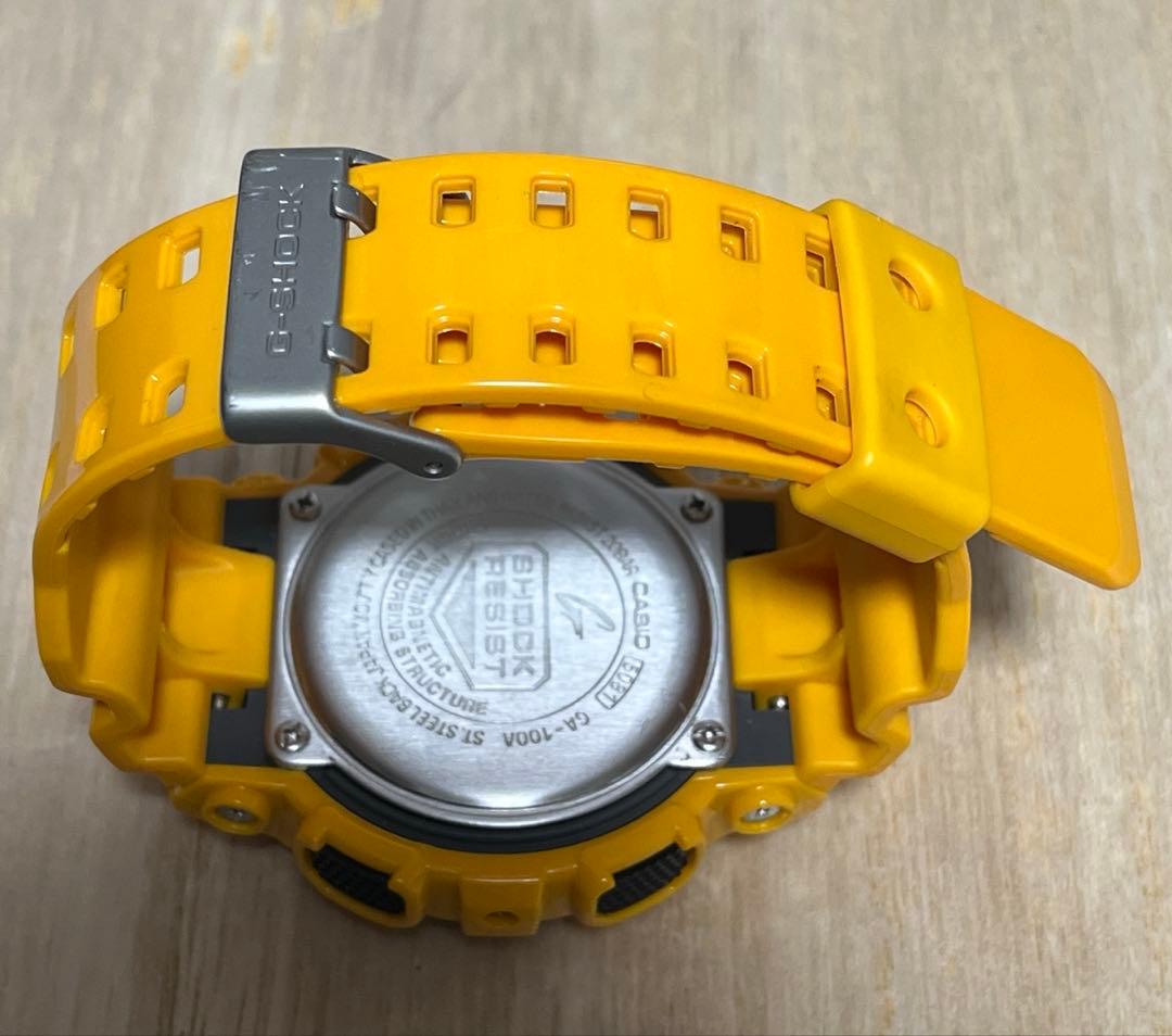 【人気モデル！売れ筋イエロー★完動美品】G-SHOCK GA-100A アナデジ