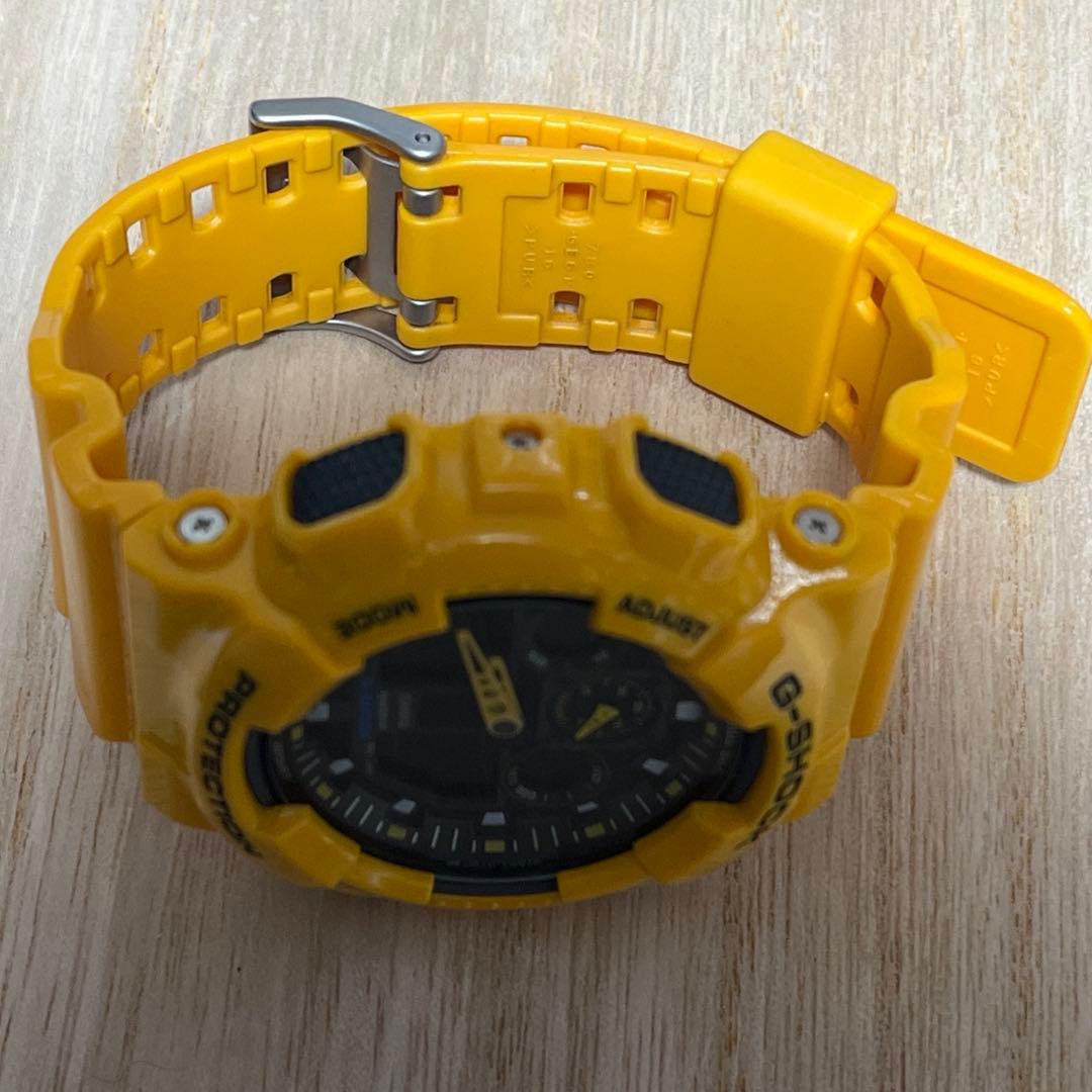 【人気モデル！売れ筋イエロー★完動美品】G-SHOCK GA-100A アナデジ