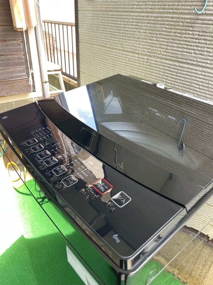 803 ニトリ おしゃれブラックガラストップ 6kg洗濯機 2023年製 単身