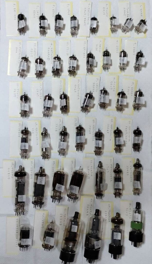 真空管 中古真空管 型番がわかる43本セット 各種日本メーカー 真空管②