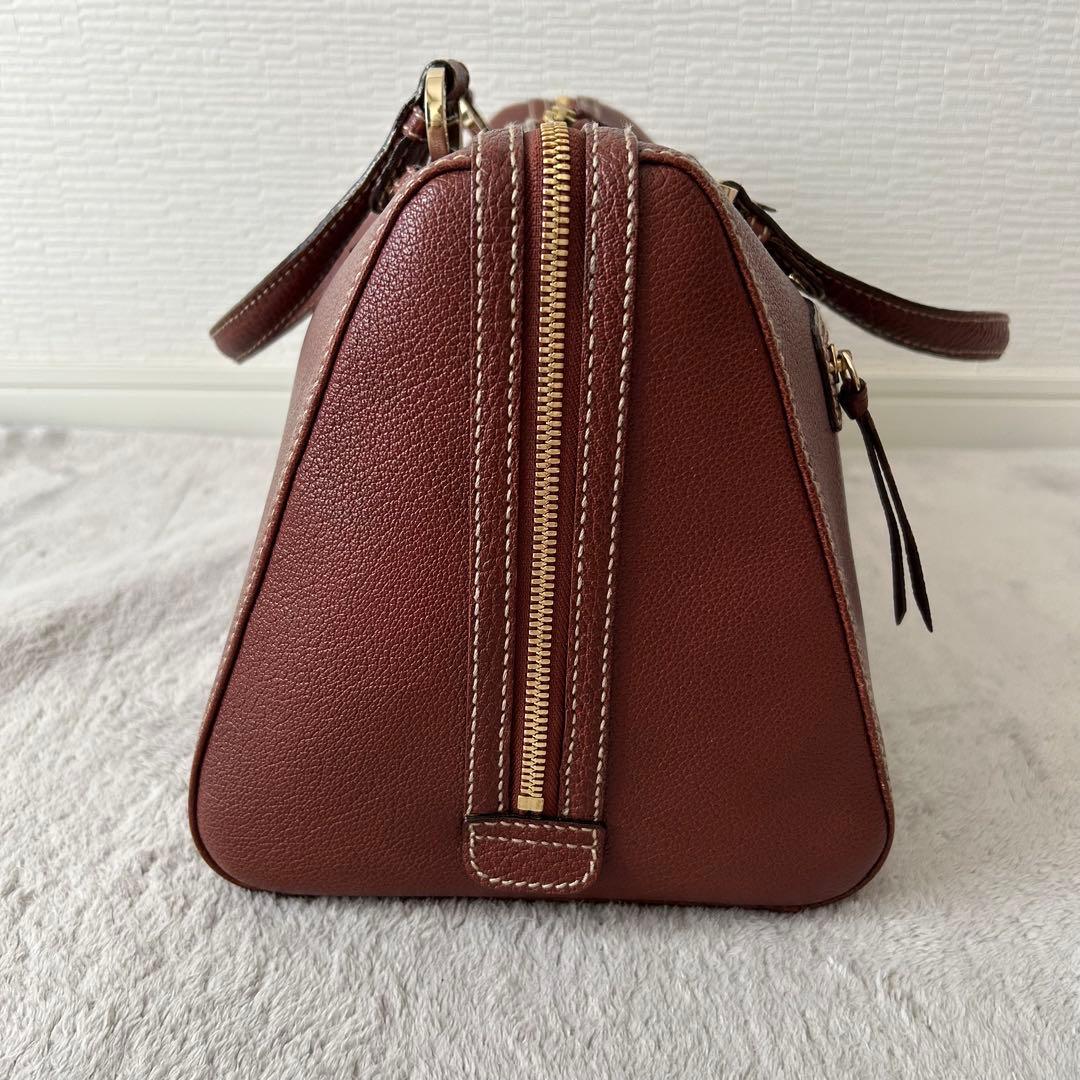 BVLGARI ブルガリ ミニボストンバッグ レザー ブラウン ハンドバッグ