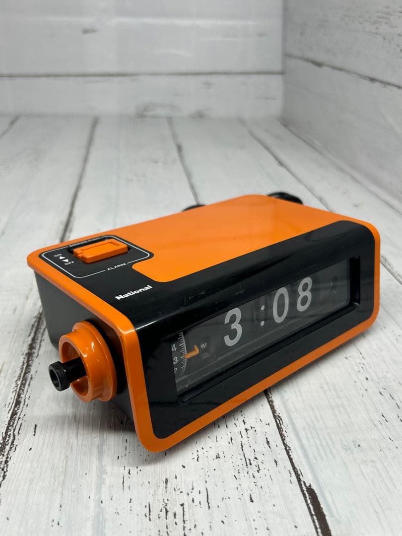 送料込み⭐︎National【TG02 オレンジ パタパタ 目覚まし時計】置時計