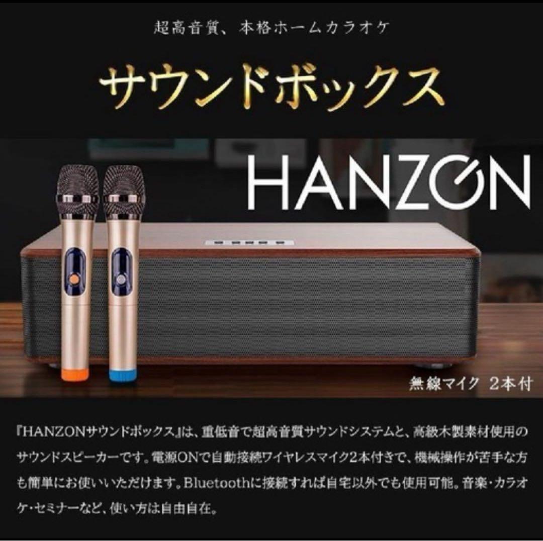 HANZON サウンドボックス 無線マイク2本付き　自宅用カラオケ