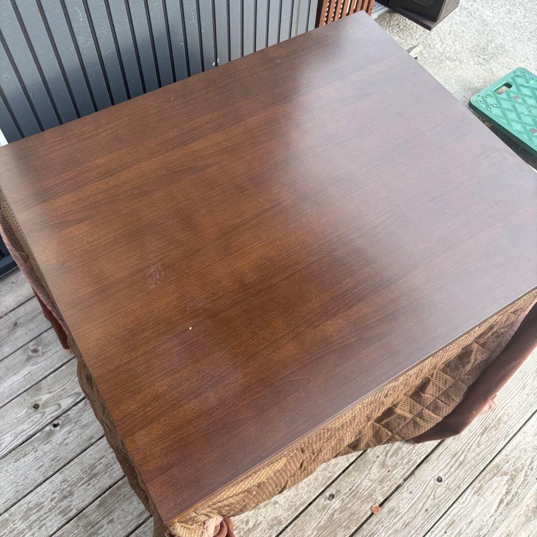 山善 木製 ダイニングコタツテーブル デスクこたつ こたつ布団セット センター