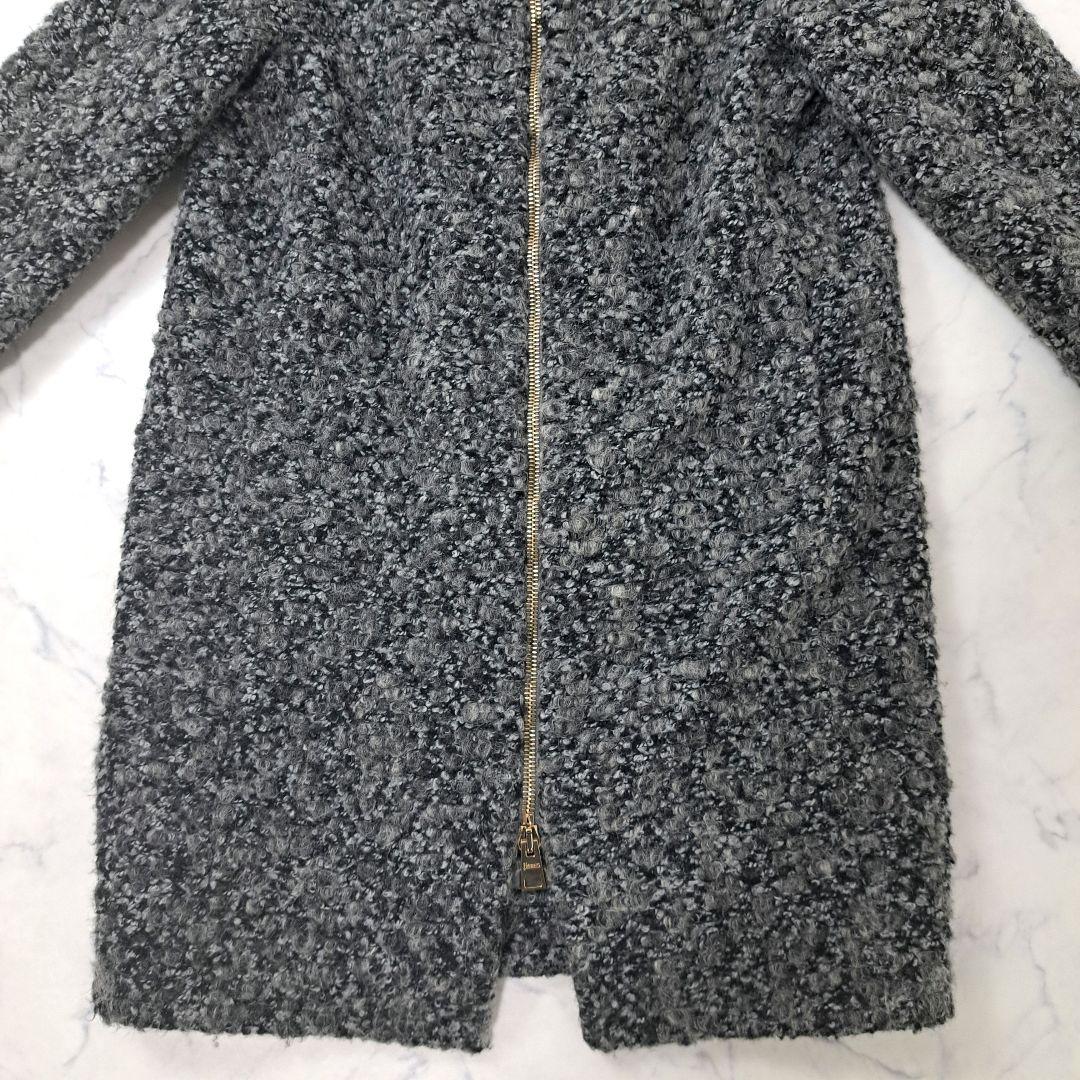 HERNO ヘルノ ツイード ダウン コート ウール アルパカ 2way 44
