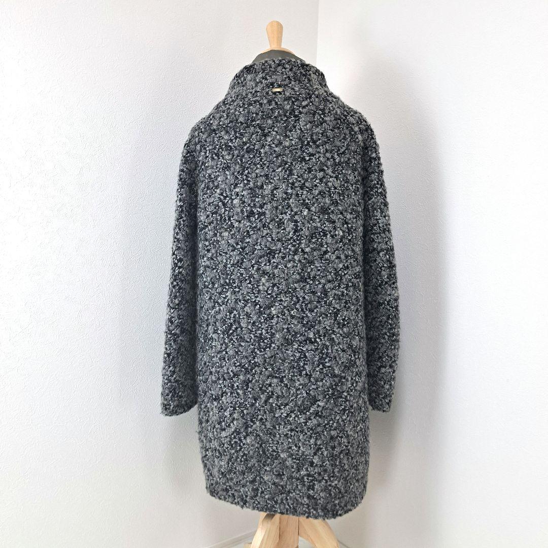 HERNO ヘルノ ツイード ダウン コート ウール アルパカ 2way 44