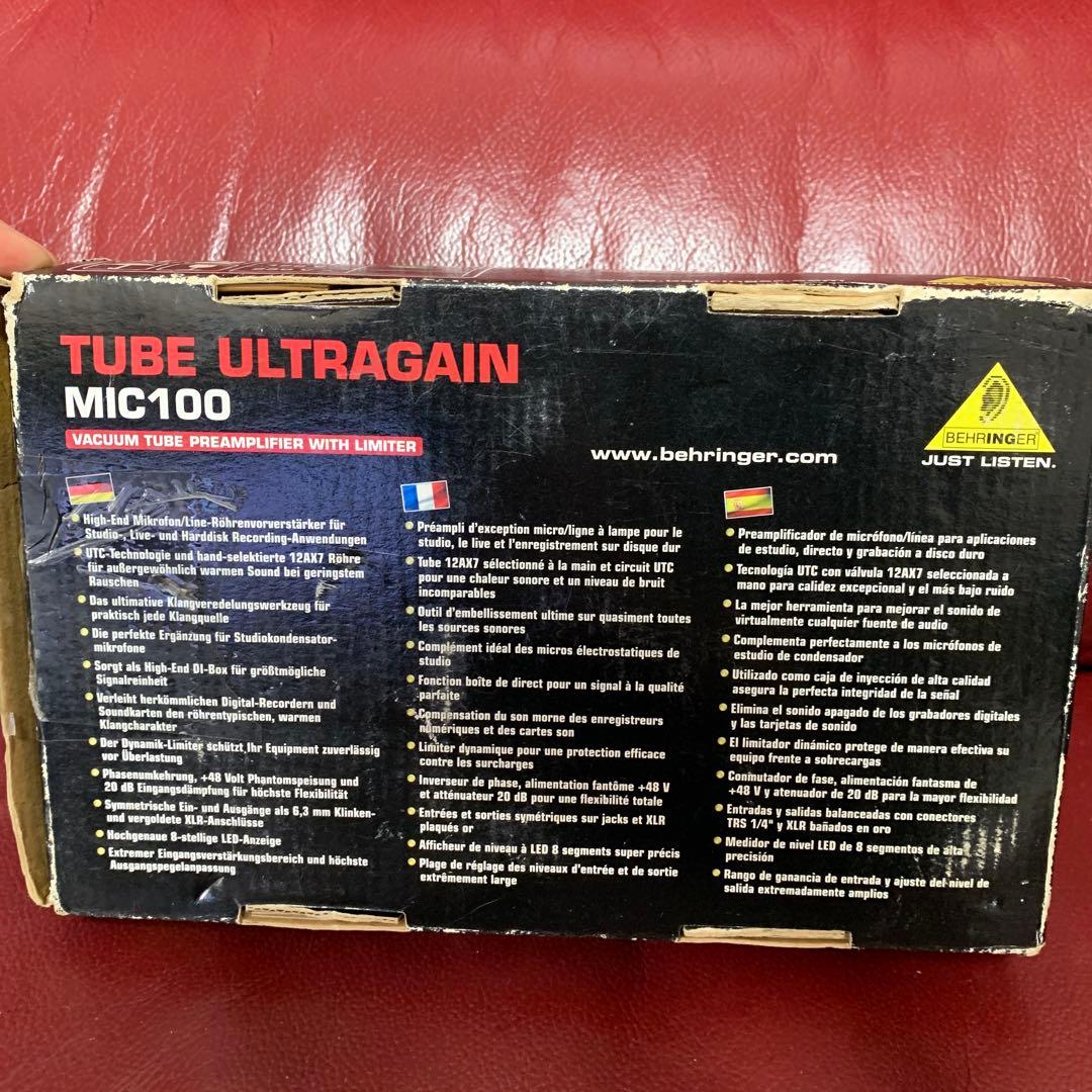 アンプ Behringer TUBE ULTRAGAIN MIC100