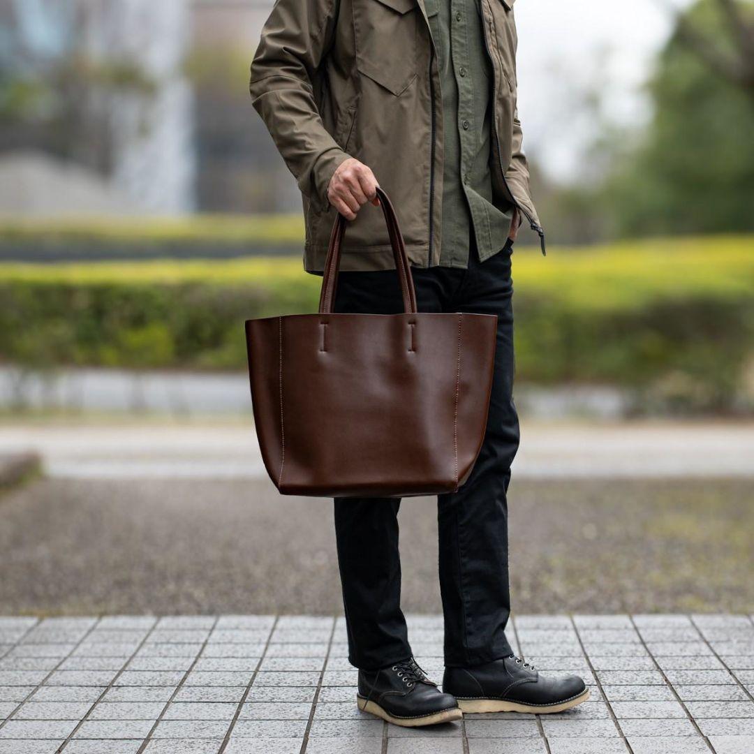 メンズ トートバッグ 本革 A4サイズ ダークブラウン 焦げ茶色