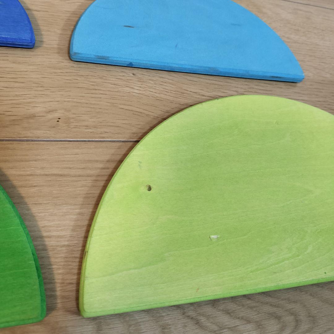 レインボーアーチ 木製ブロック積み木セット 板あり