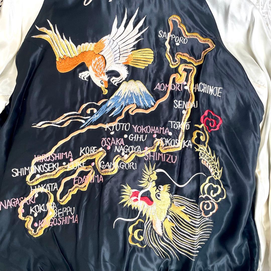 ✨美品✨テーラー東洋 BEAMS別注 サテン スカジャン 日本地図 龍 鷲 M