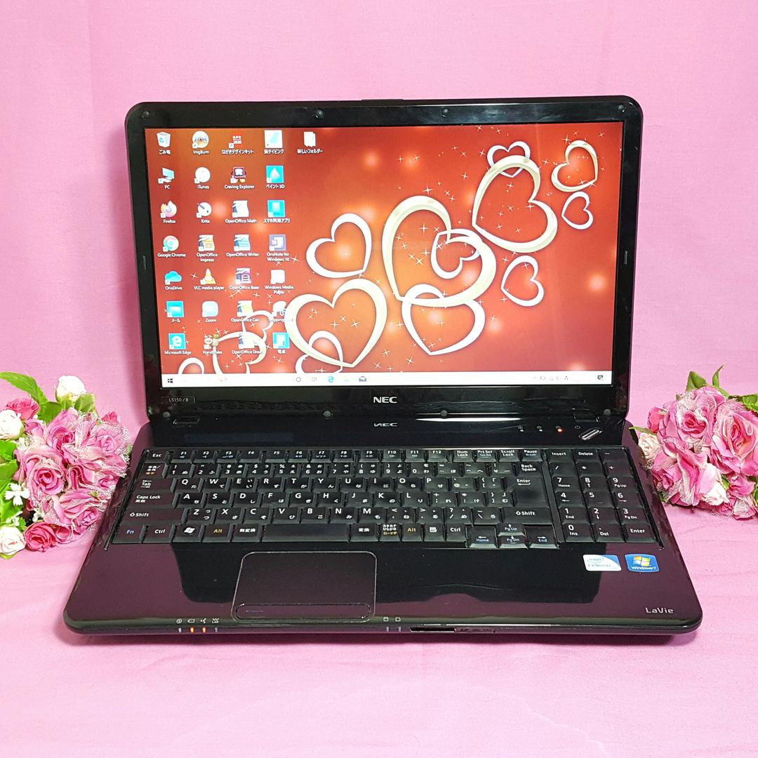 最新WIN10❥艶ブラック❥LaVie❥大容量320G❥メモリ4G❥ＨＤＭＩ搭載