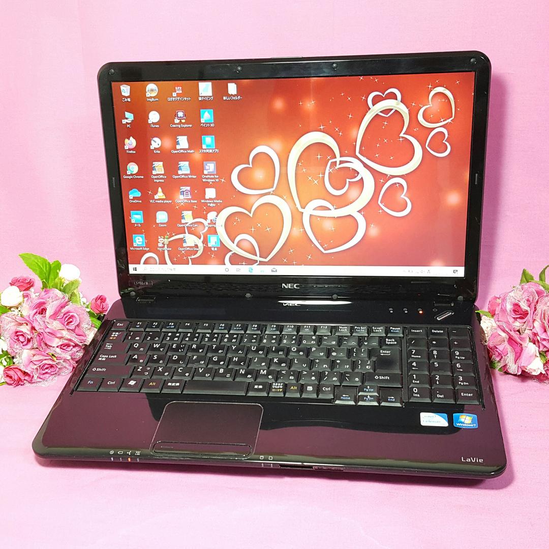 最新WIN10❥艶ブラック❥LaVie❥大容量320G❥メモリ4G❥ＨＤＭＩ搭載