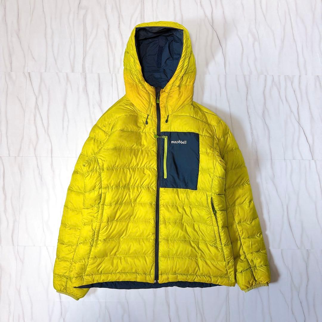 モンベル コロラドパーカ リバーシブルダウンジャケット 紺×黄 メンズS