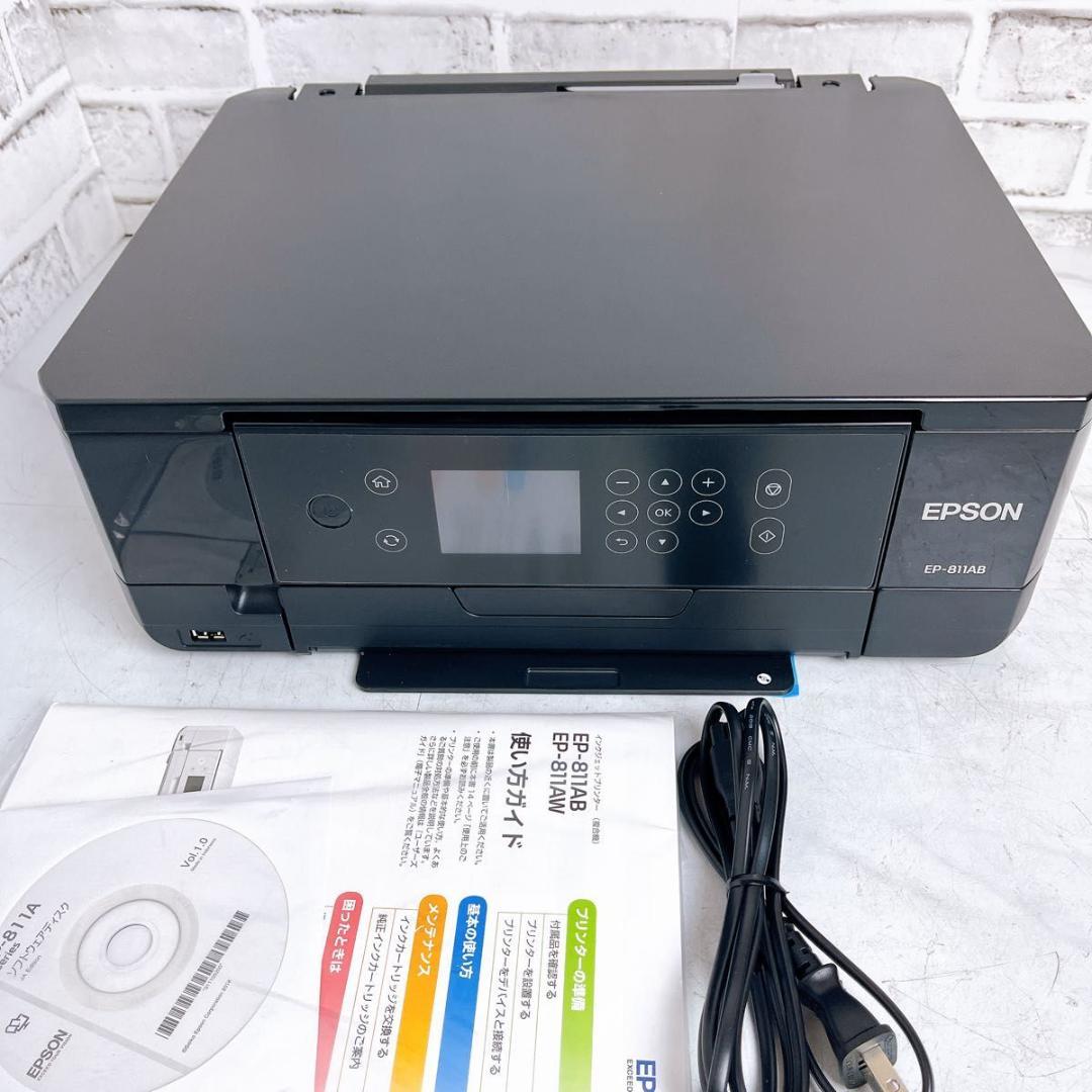 【★極美品★】【★純正インク満タン★】EPSON EP-811AB プリンター