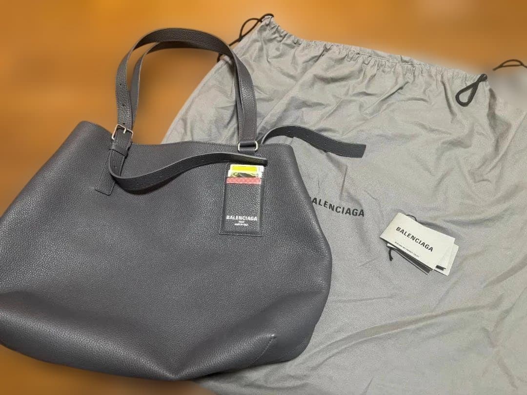 Ellen BALENCIAGA Credit　グレー レザートートバッグ