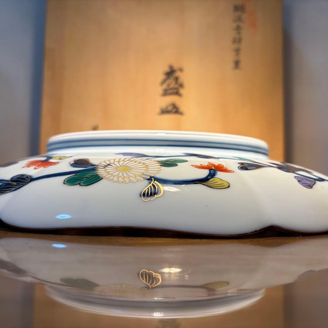未使用★有田焼　其泉窯　琳派古伊万里　盛皿(小) 共箱付❸