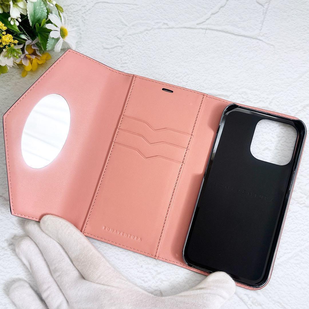《美品》BONAVENTURA ミラーケース iPhone13pro グレージュ