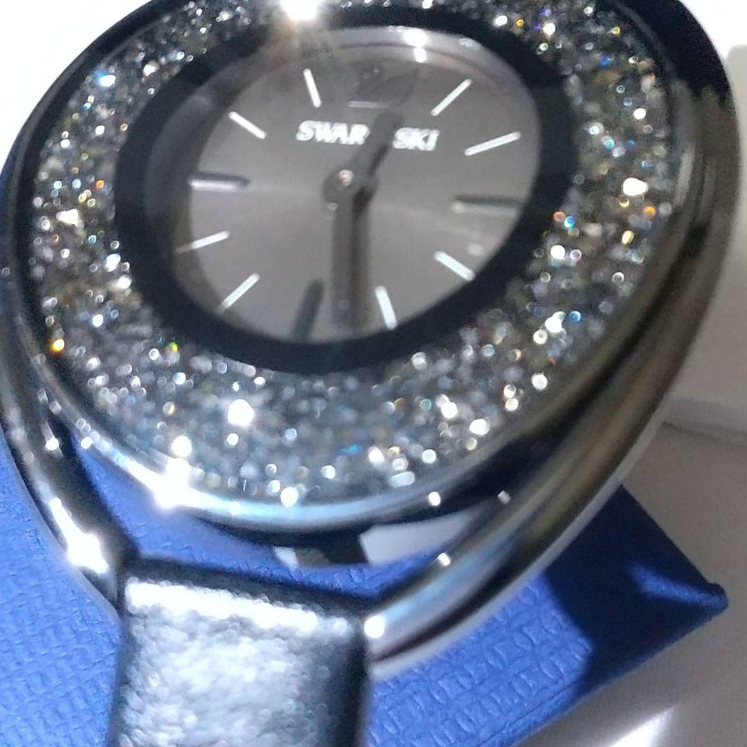 芸術的デザイン　キラキラ圧巻の輝ブラック SWAROVSKI　レディース時計