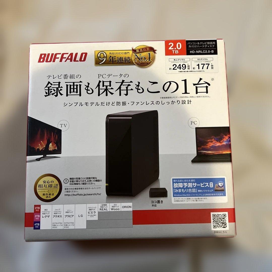BUFFALO HD-NRLC2.0-B 2TB 外付けハードディスク