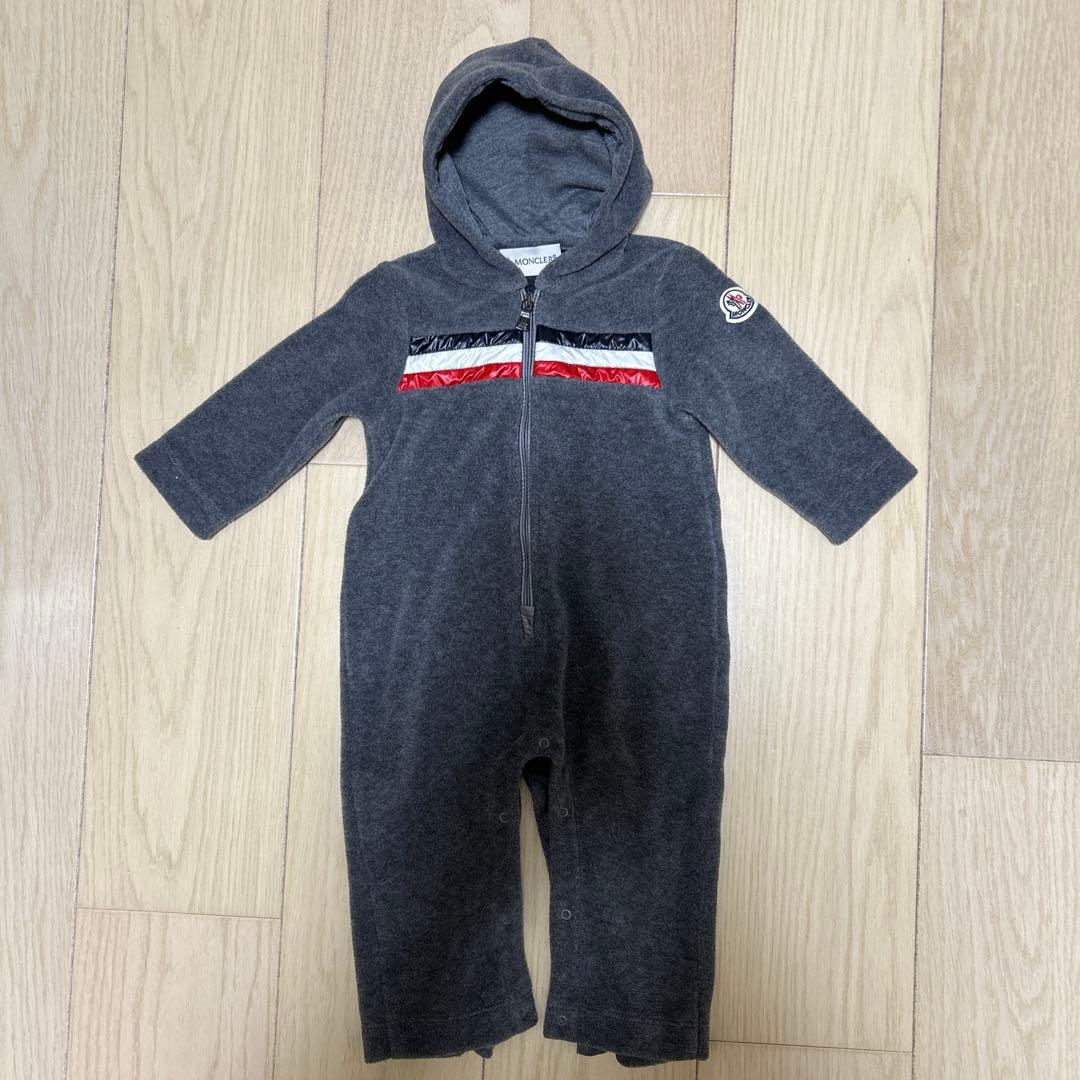 MONCLER フリースロンパース グレー 0-12ヶ月用