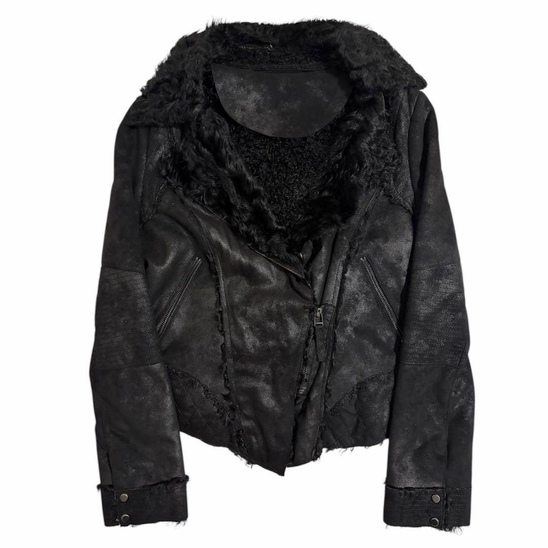 y2k レザー ムートン ジャケット アウター 平成 グランジ お兄系 v系