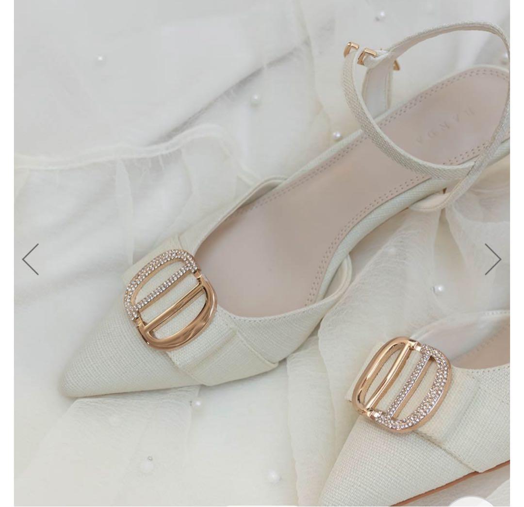 p*i様 RANDA ビジューパーツストラップパンプス ピンク