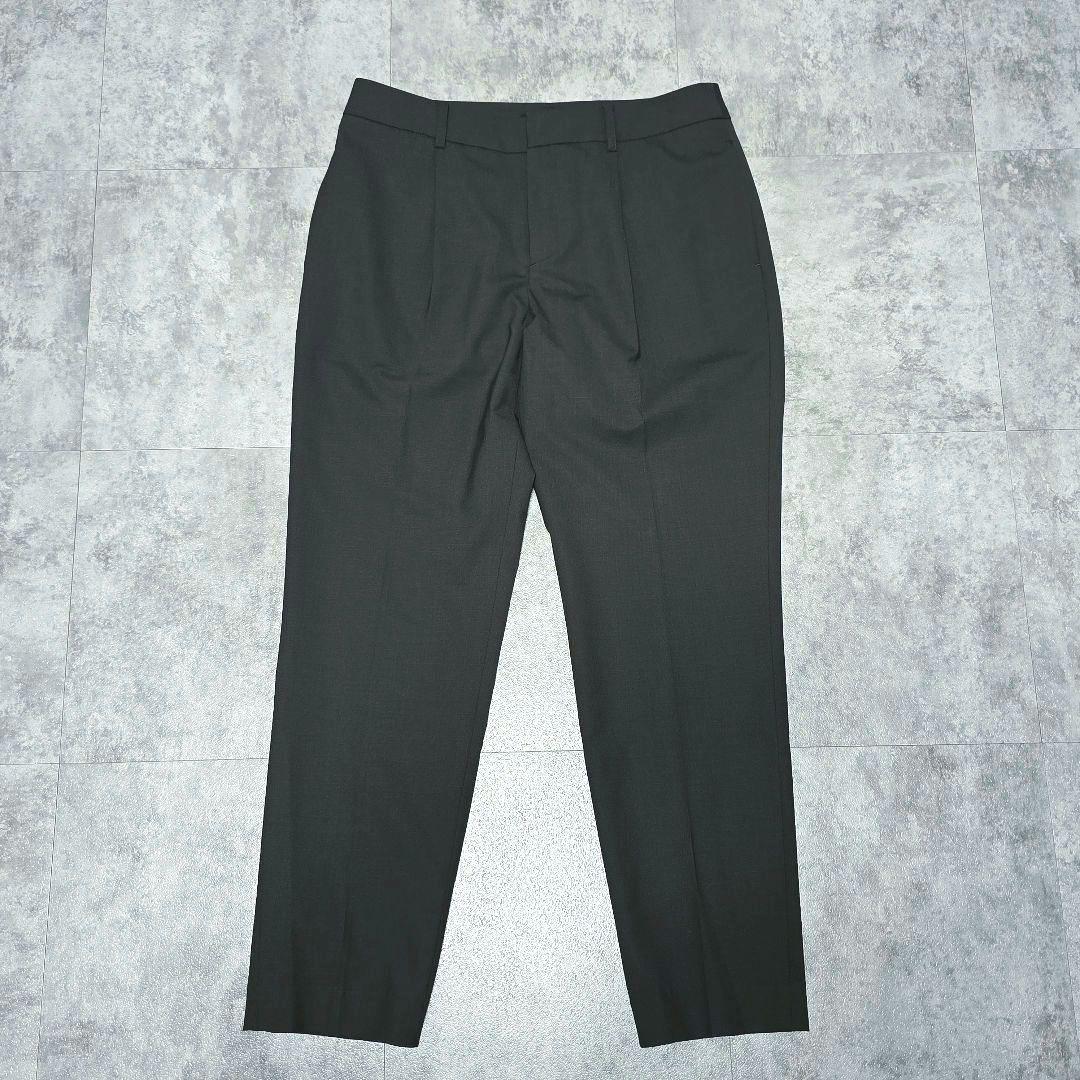 良品 グリーンレーベルリラクシング 42 ノーカラー ウール混 ストレッチ