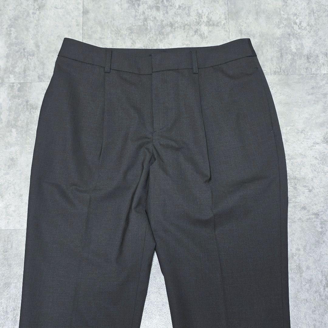 良品 グリーンレーベルリラクシング 42 ノーカラー ウール混 ストレッチ