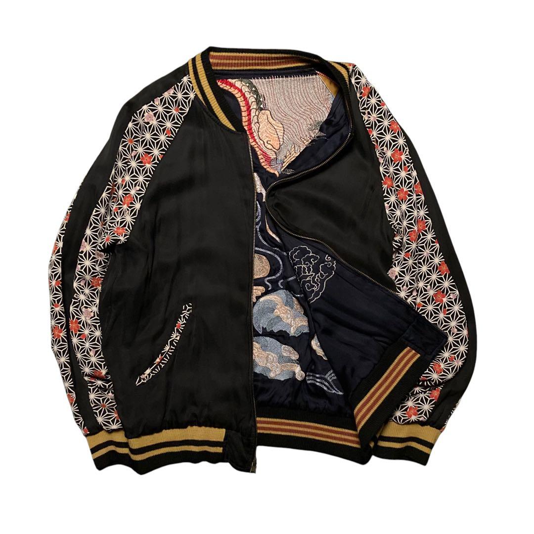 美品 泥棒日記 スカジャン 総刺繍 Dragon 龍 幾何学柄Geometric