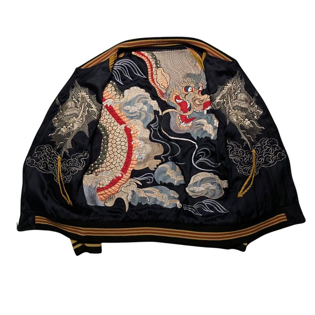 美品 泥棒日記 スカジャン 総刺繍 Dragon 龍 幾何学柄Geometric