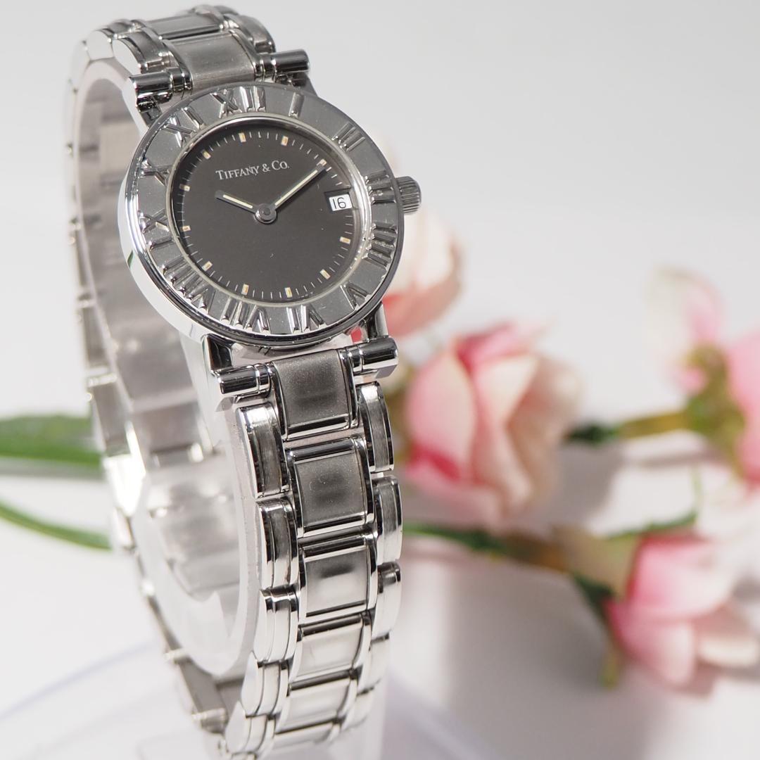 美品 ティファニー TIFFANY&CO アトラス デイト 腕時計 H123