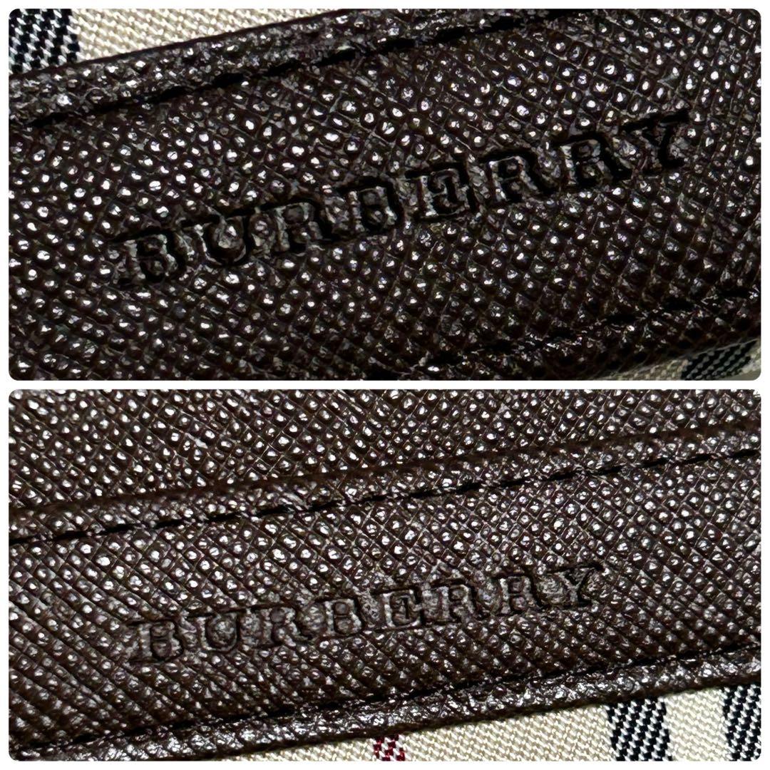 未使用✨　バーバリー　名刺入れ　パスケース　ノバチェック　キャンバス　ブラウン