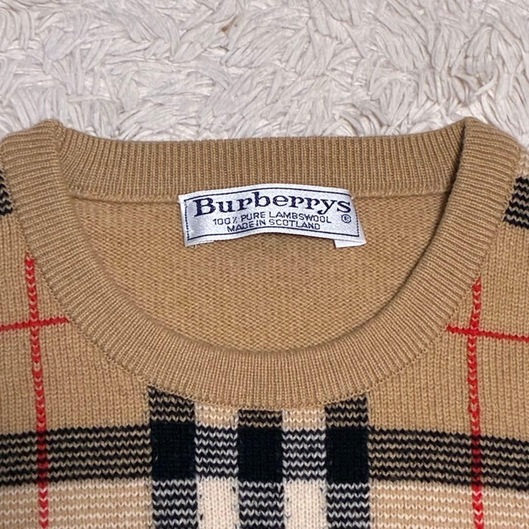 BURBERRY 美品 バーバリーズ ウール ノバチェック ニット セーター