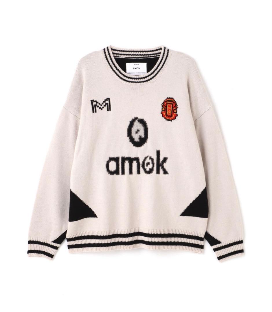 amok /アモク/別注GAME KNIT/カラーwhite