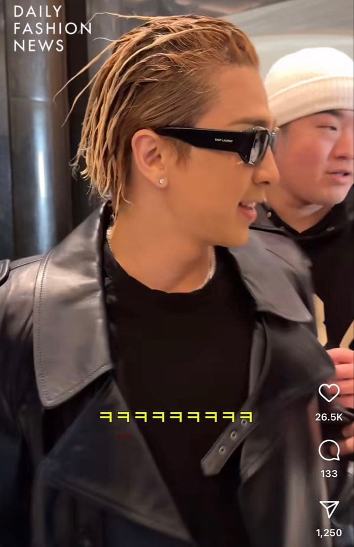 Taeyang愛用サングラス YSL SL809 001 サンローラン