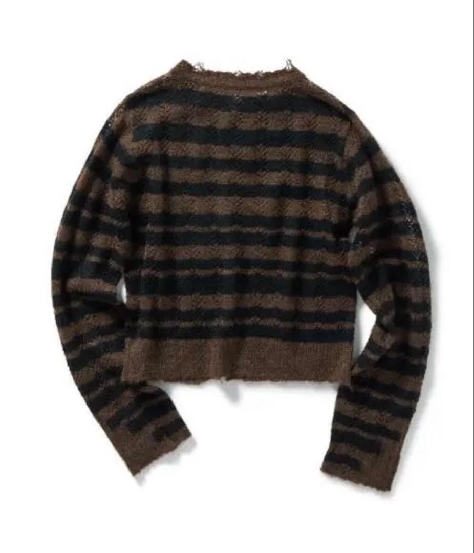 PERVERZE Thick Stripe Knit Cardigan ブラウン