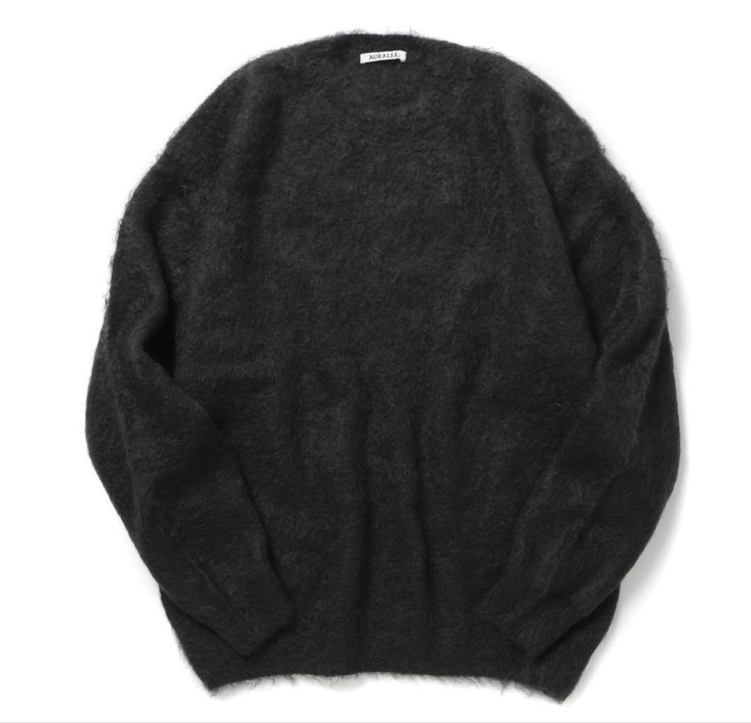 AURALEE BRUSHED SUPER KID MOHAIR KNIT 黒3
