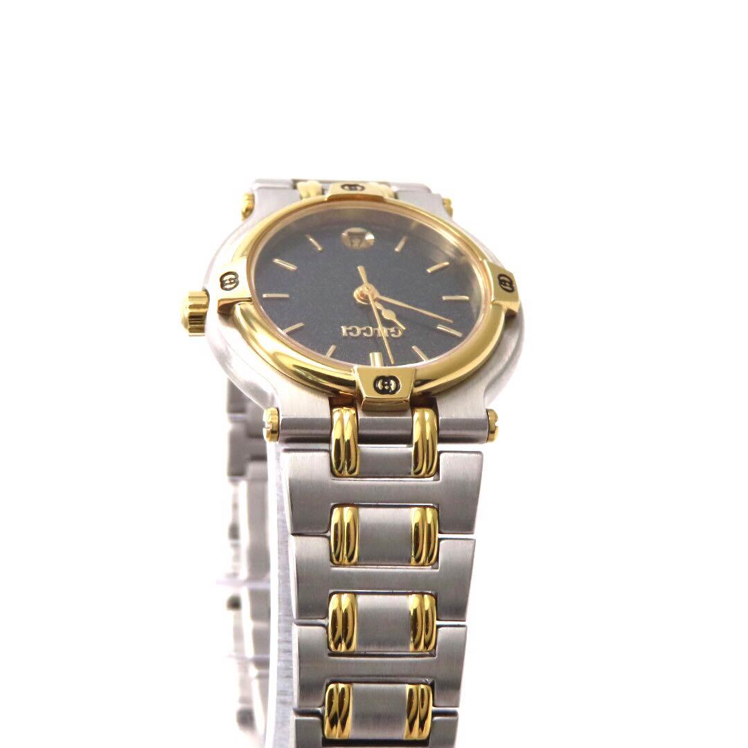 ☆極美品 9000L GUCCI グッチ 時計 コンビ ブラック レディース