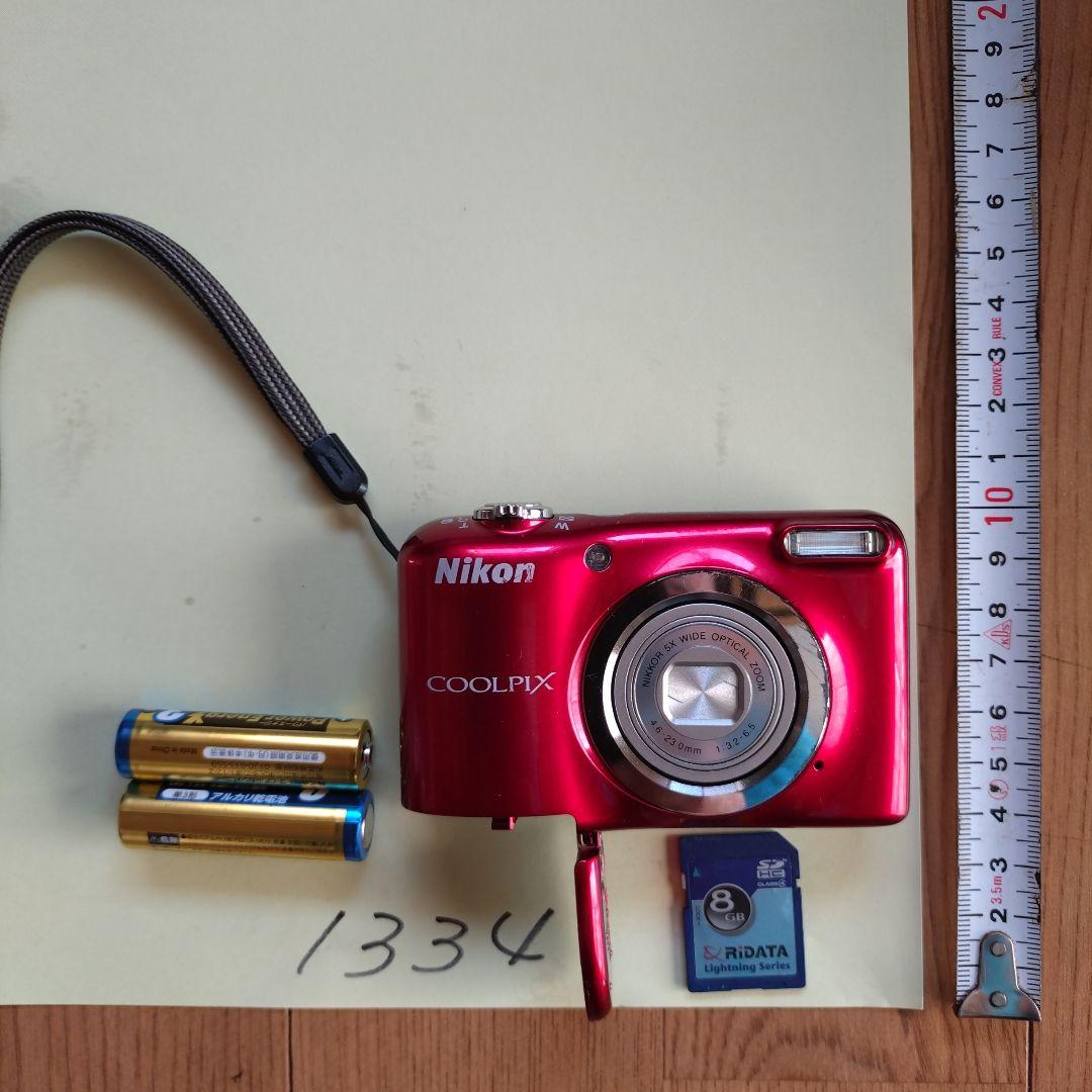 No.1334 Nikon COOLPIX 赤黒 コンパクトデジタルカメラ